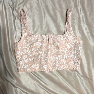 women’s pink cropped corset top